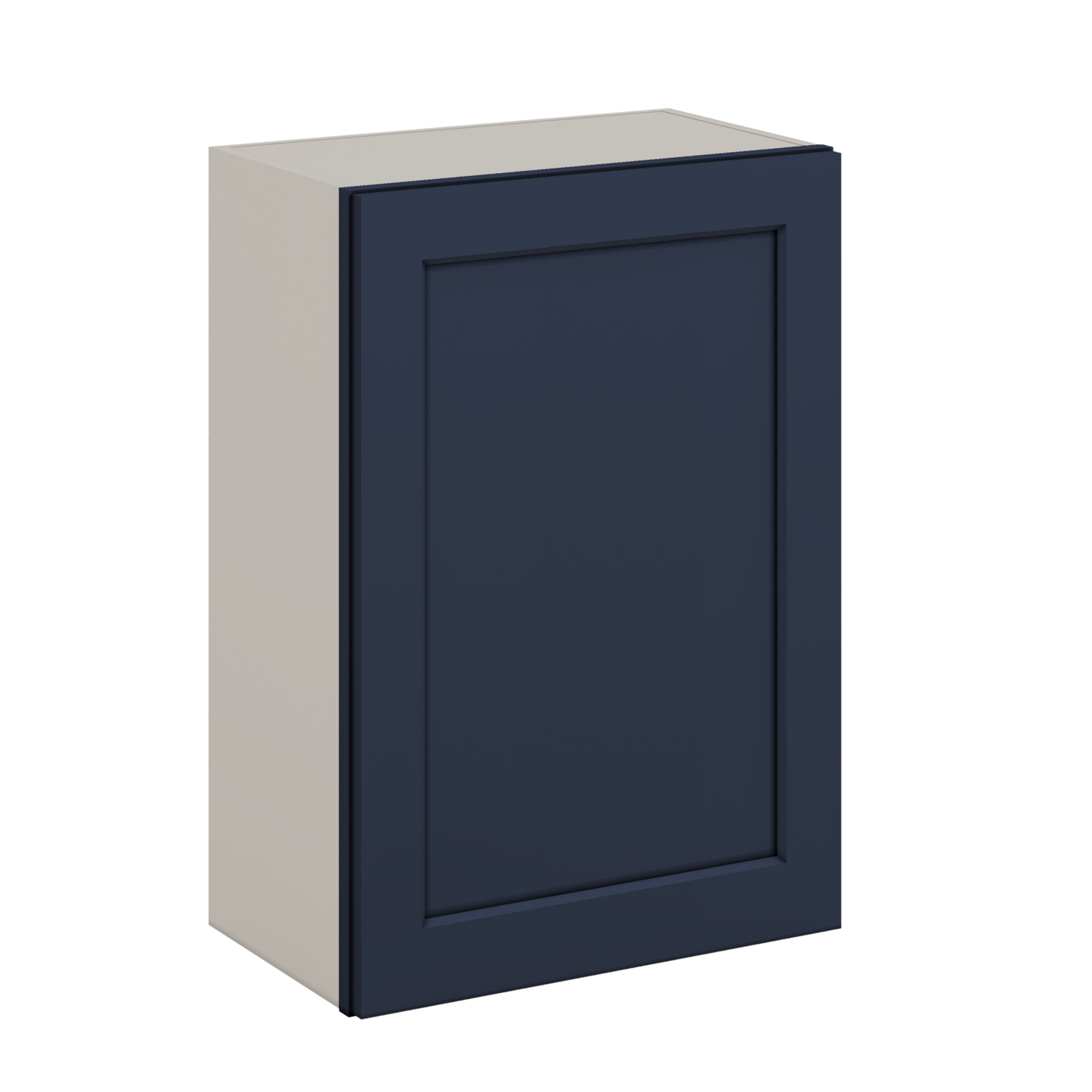 30" Tall NB29- Naval Blue Shaker 1-1/4" Overlay Wall Cabinet - Single Door 9", 12", 15", 18", 21" WIde