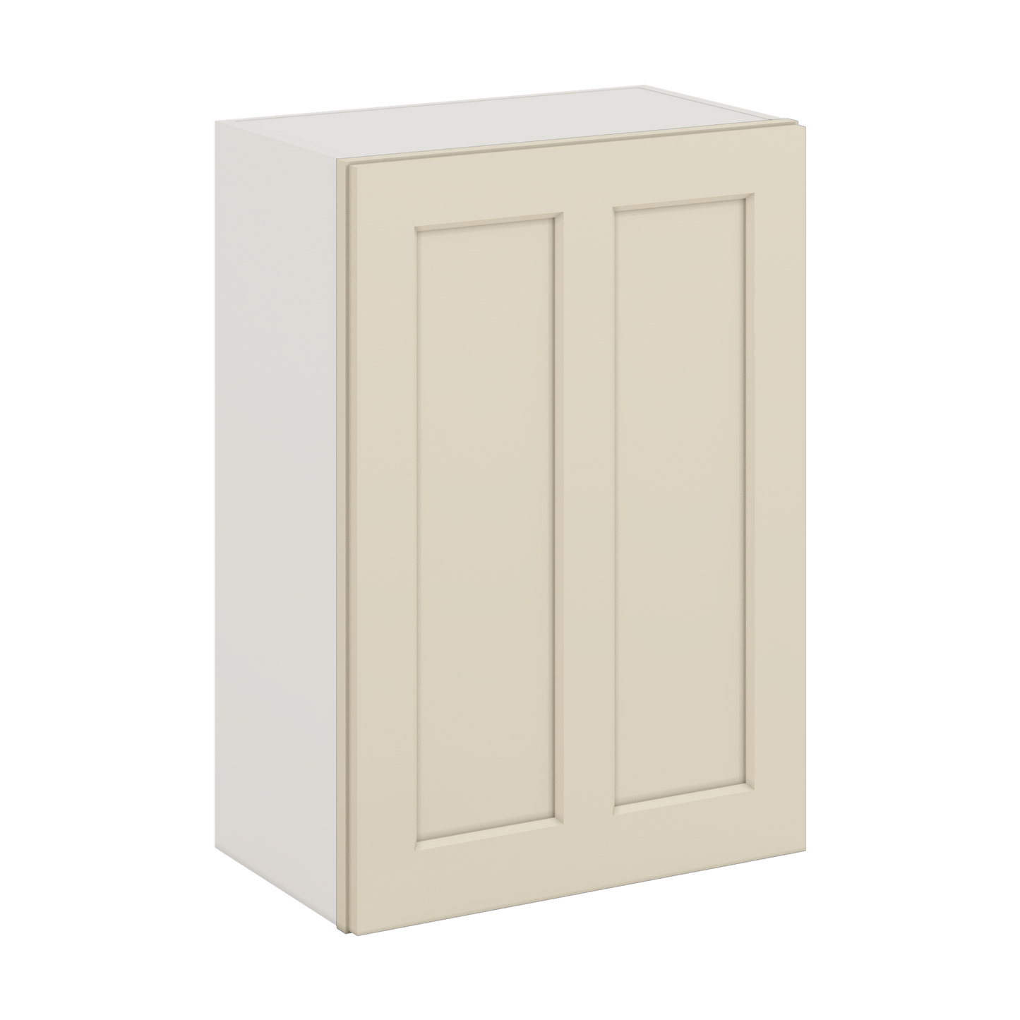 30" Tall Manhattan Cream Shaker 1-1/4" Overlay Wall Cabinet - Single Door 9", 12", 15", 18", 21" WIde