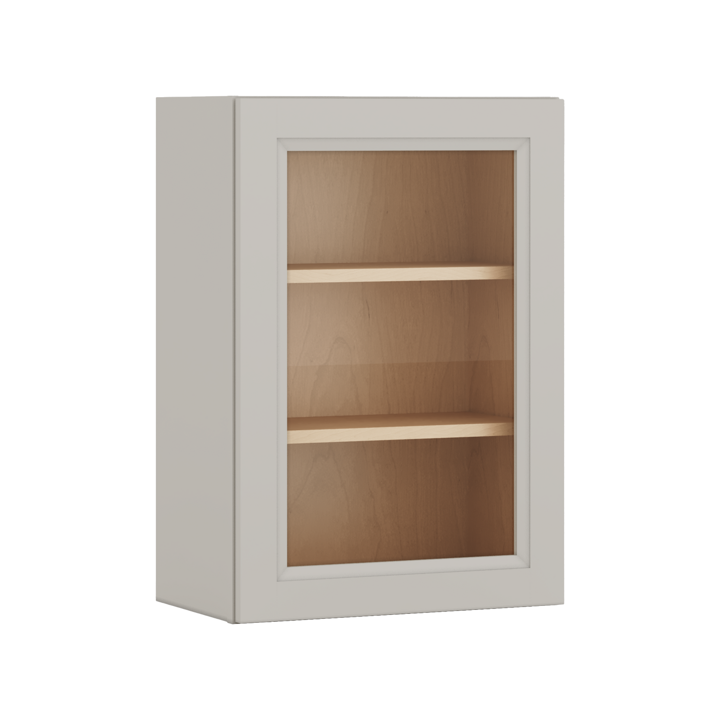 30" Tall 27LGDS Laguna Gray Double Shaker Glass Ready Wall Cabinet - Single Door 9", 12", 15", 18", 21" WIde