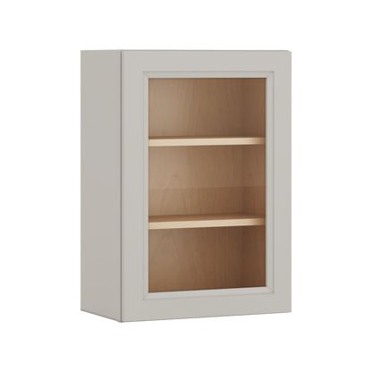 30" Tall 27LGDS Laguna Gray Double Shaker Glass Ready Wall Cabinet - Single Door 9", 12", 15", 18", 21" WIde