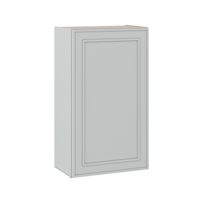 36" Tall Single Door 9", 12", 15", 18" & 21" White Elegant Oak 1-1/4" Overlay Shaker Wall Cabinet