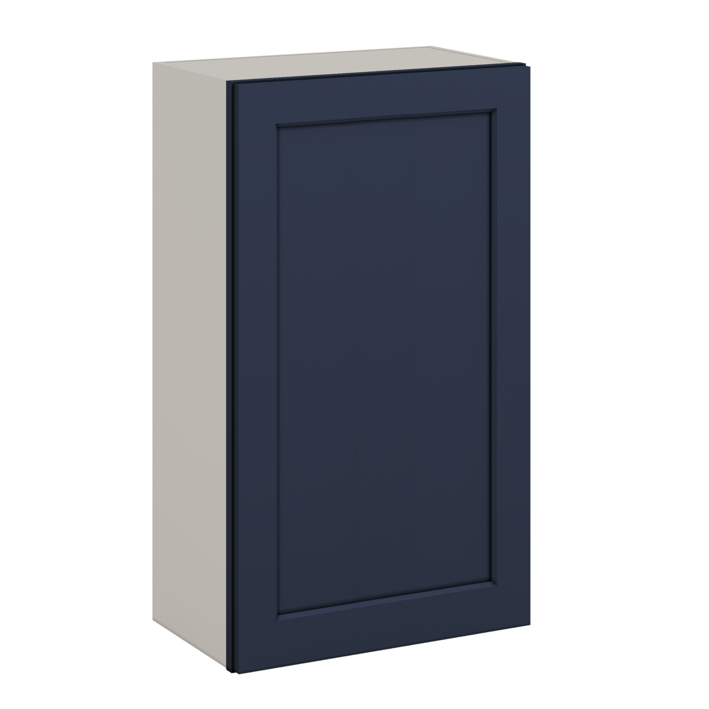 36" Tall NB29 Naval Blue Shaker 1-1/4" Overlay Wall Cabinet - Single Door 9", 12", 15", 18", 21"