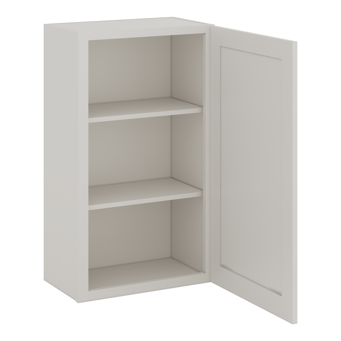 36" Tall ICE White Shaker 1-1/4" Overlay Wall Cabinet - Single Door 9", 12", 15", 18", 21" CWS/CWB