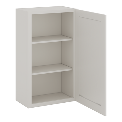 36" Tall ICE White Shaker 1-1/4" Overlay Wall Cabinet - Single Door 9", 12", 15", 18", 21" CWS/CWB