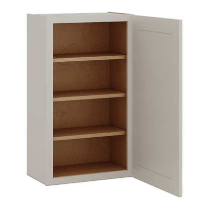 36" Tall 27LGDS Laguna Gray Double Shaker Wall Cabinet - Single Door 9", 12", 15", 18", 21"