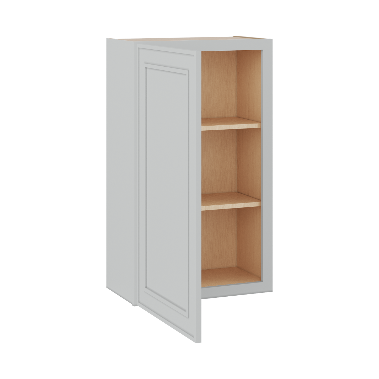 36" Tall Single Door 9", 12", 15", 18" & 21" White Elegant Oak 1-1/4" Overlay Shaker Wall Cabinet