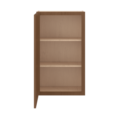 36" Tall Single Door 9", 12", 15", 18" & 21" Elegant Craftsman Mocha Shaker Wall Cabinet