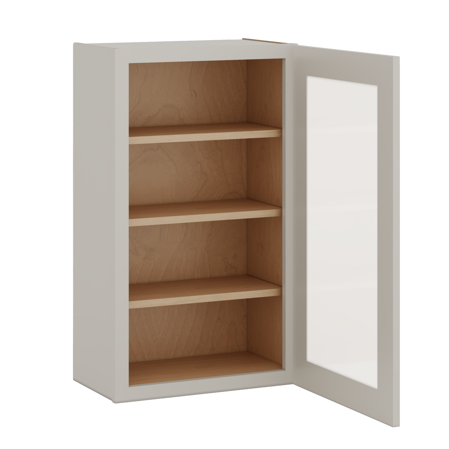 36" Tall 27LGDS Laguna Gray Double Shaker Glass Ready Wall Cabinet - Single Door 9", 12", 15", 18", 21"
