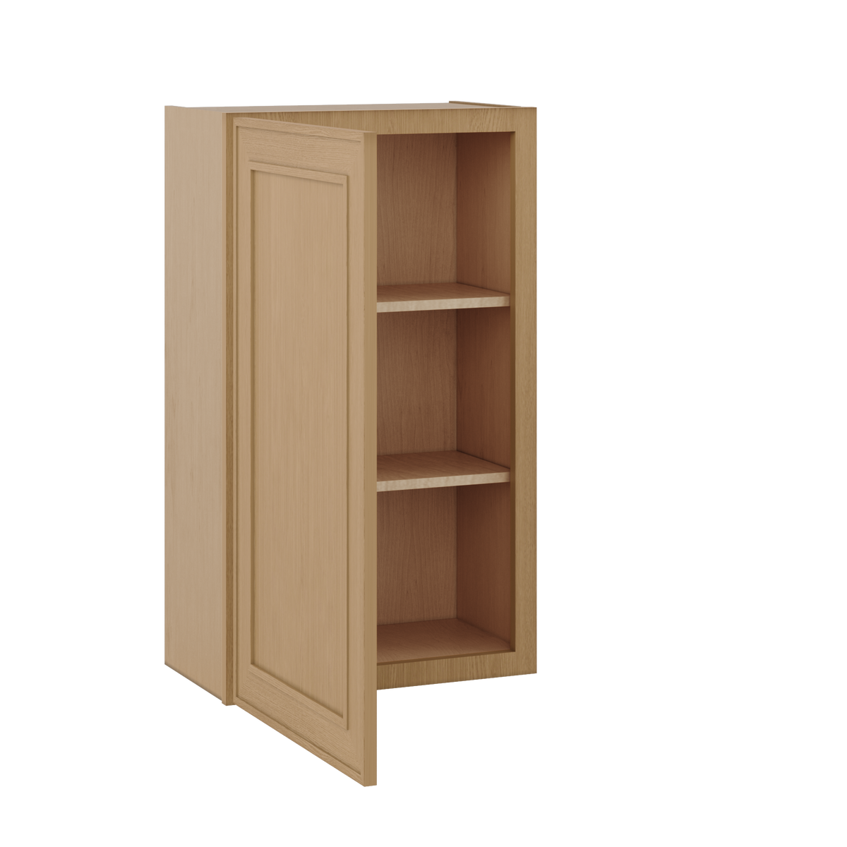 Natural oak elegant craftsman shaker single-door wall 9"–36" rta kitchen cabinet – view 11