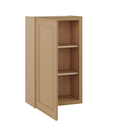 Natural oak elegant craftsman shaker single-door wall 9"–36" rta kitchen cabinet – view 11