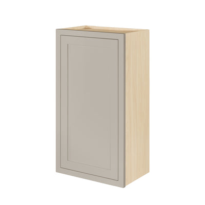 39" Tall Tuscan Gray Inset Shaker Wall Cabinet - Single Door 9", 12", 15", 18" & 21"