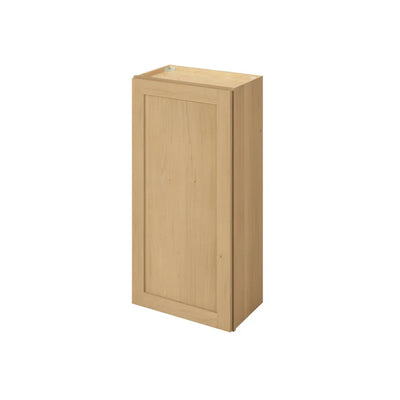 36" Tall Wall Cabinet Sandstone Birch Shaker 1-1/4" Overlay - Single Door 9", 12", 15", 18", 21"
