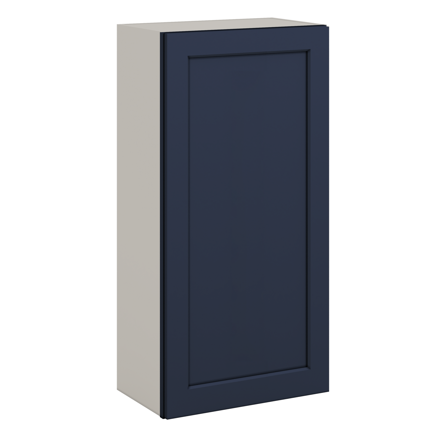 42" Tall NB29 Naval Blue Shaker 1-1/4" Overlay Wall Cabinet - Single Door 9", 12", 15", 18", 21"