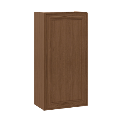 42" Tall Single Door 9", 12", 15", 18" & 21" Elegant Craftsman Mocha Shaker 1-1/4" Overlay Wall Cabinet