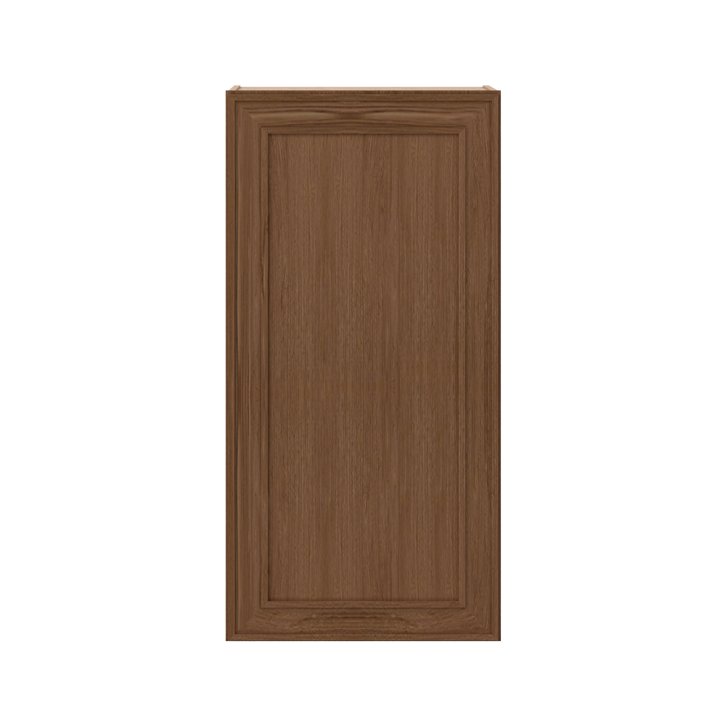 42" Tall Single Door 9", 12", 15", 18" & 21" Elegant Craftsman Mocha Shaker 1-1/4" Overlay Wall Cabinet