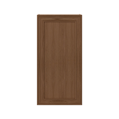 42" Tall Single Door 9", 12", 15", 18" & 21" Elegant Craftsman Mocha Shaker 1-1/4" Overlay Wall Cabinet