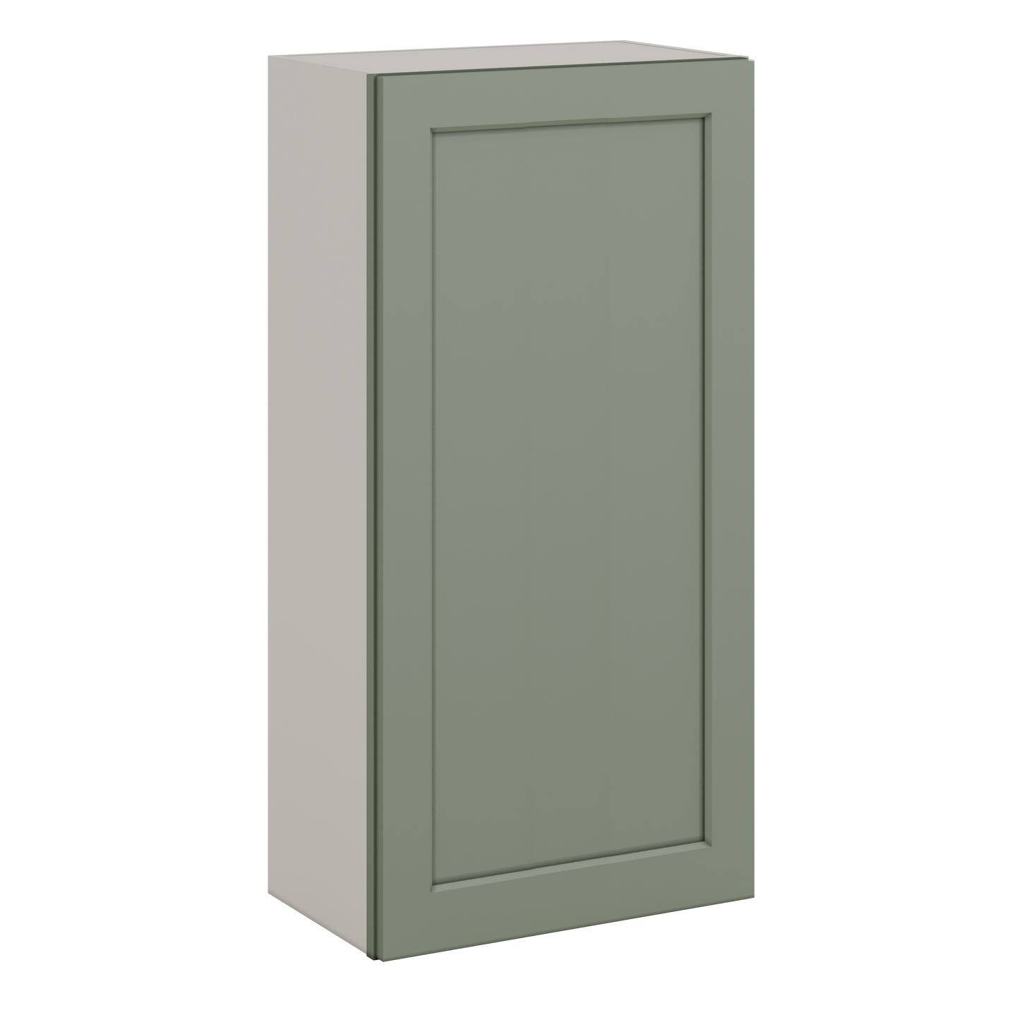 42" Tall Green Shaker 1-1/4" Overlay Wall Cabinet - Single Door 9", 12", 15", 18", 21"