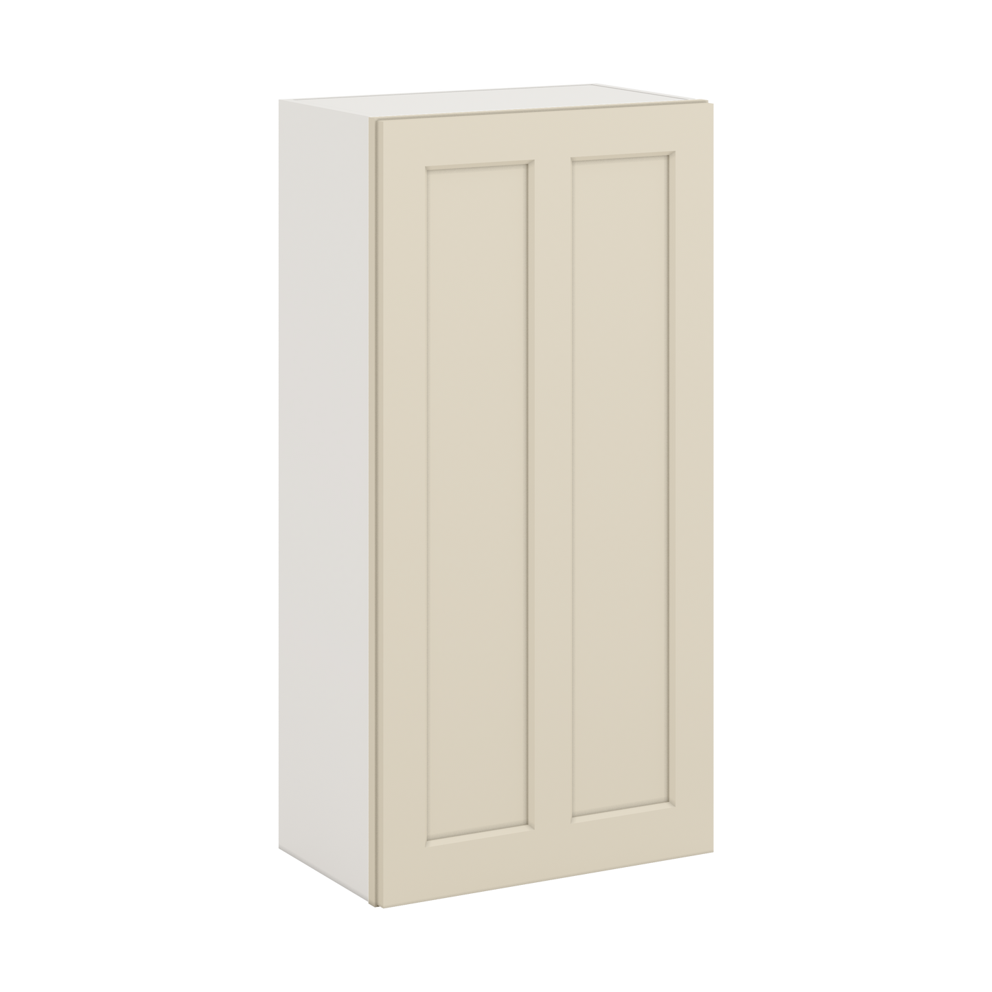 42" Tall Manhattan Cream Shaker 1-1/4" Overlay Wall Cabinet - Single Door 9", 12", 15", 18", 21"