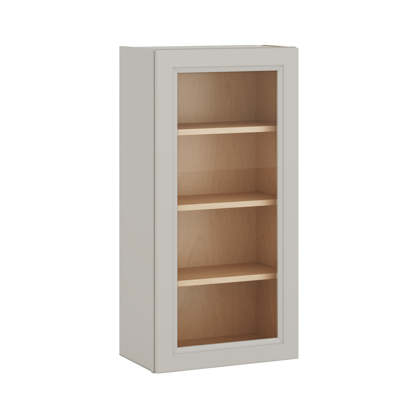 42" Tall 27LGDS Laguna Gray Double Shaker Glass Ready Wall Cabinet - Single Door 9", 12", 15", 18", 21"