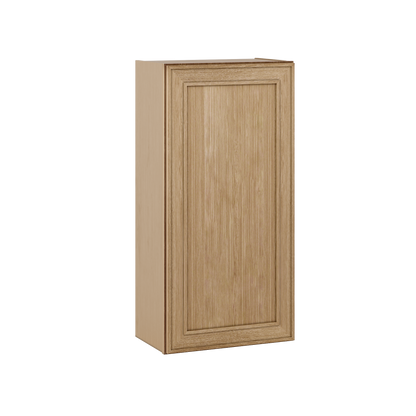 Natural oak elegant craftsman shaker single-door wall 9"–42" rta kitchen cabinet – view 9