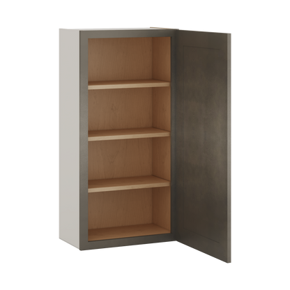 42" Tall Huntington Cinder Double Shaker Wall Cabinet - Single Door 9", 12", 15", 18", 21"
