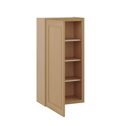 Natural oak elegant craftsman shaker single-door wall 9"–42" rta kitchen cabinet – view 10