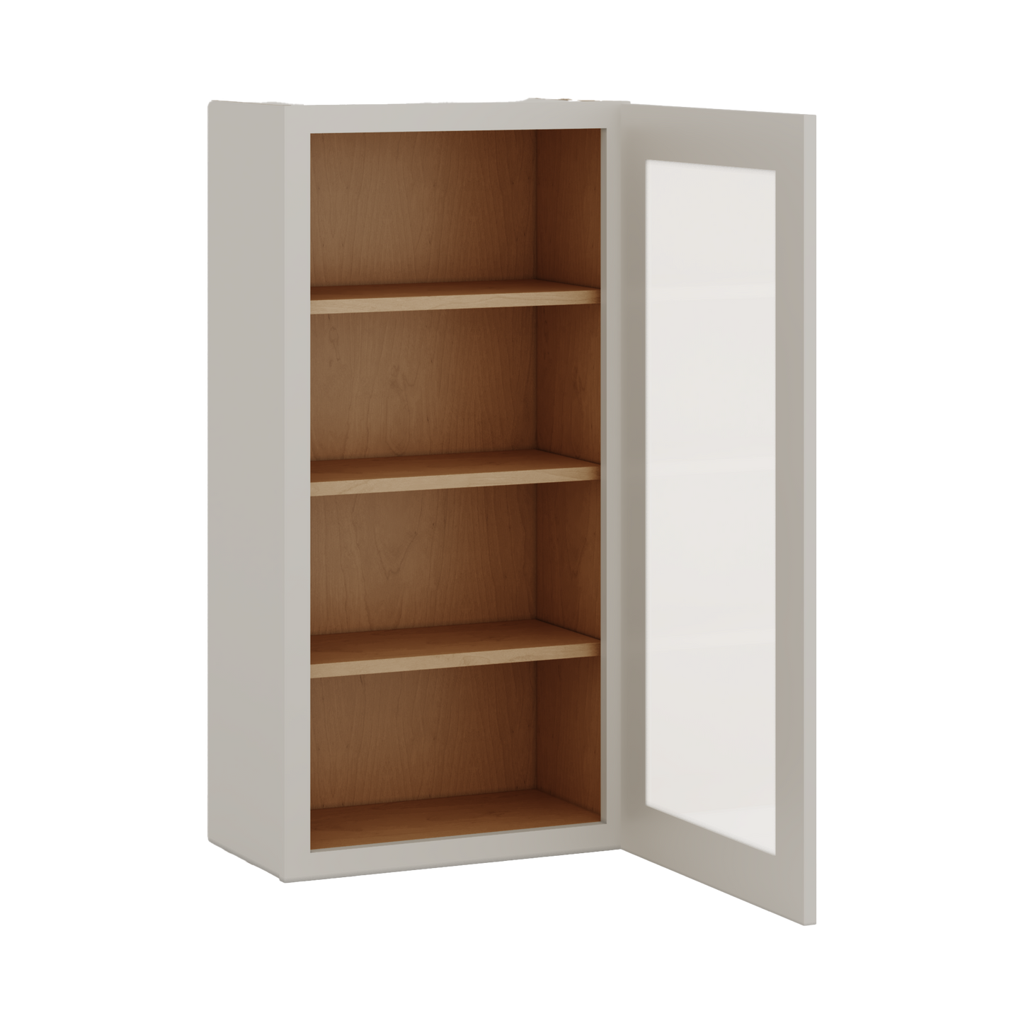 42" Tall 27LGDS Laguna Gray Double Shaker Glass Ready Wall Cabinet - Single Door 9", 12", 15", 18", 21"