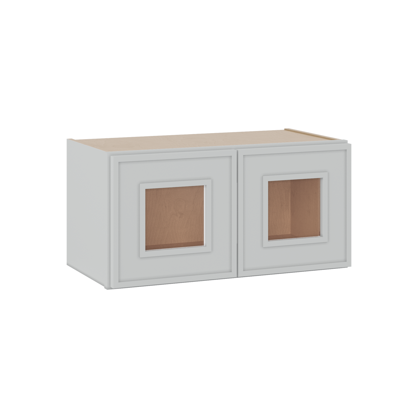 12" Tall 12" Deep Glass Door Stacker | Wall White Elegant Oak Craftsman Shaker 1-1/4" Overlay Wall Cabinet -  12", 15", 18", 21", 24", 27", 30", 33" & 36" Wide