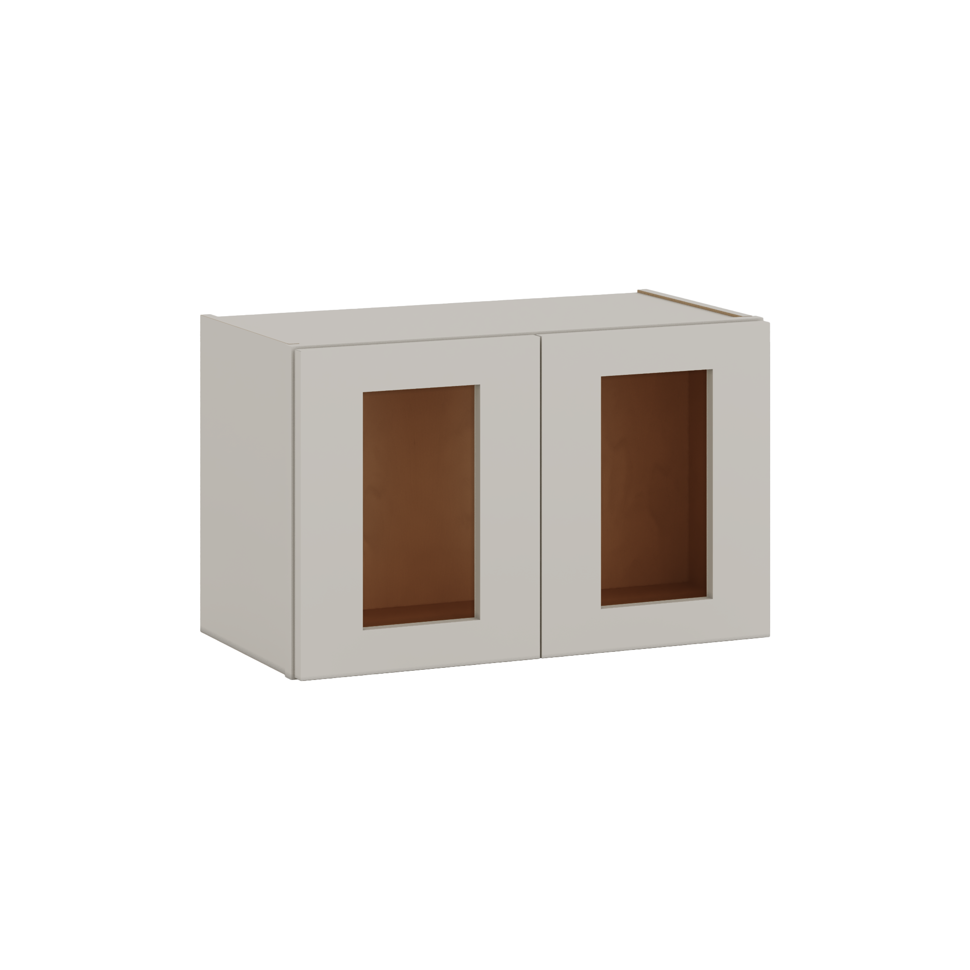 15" Tall 27LGDS Laguna Gray Double Shaker Stackable Glass Ready Wall Cabinet - Double Door 24", 27", 30", 33" & 36" Wide