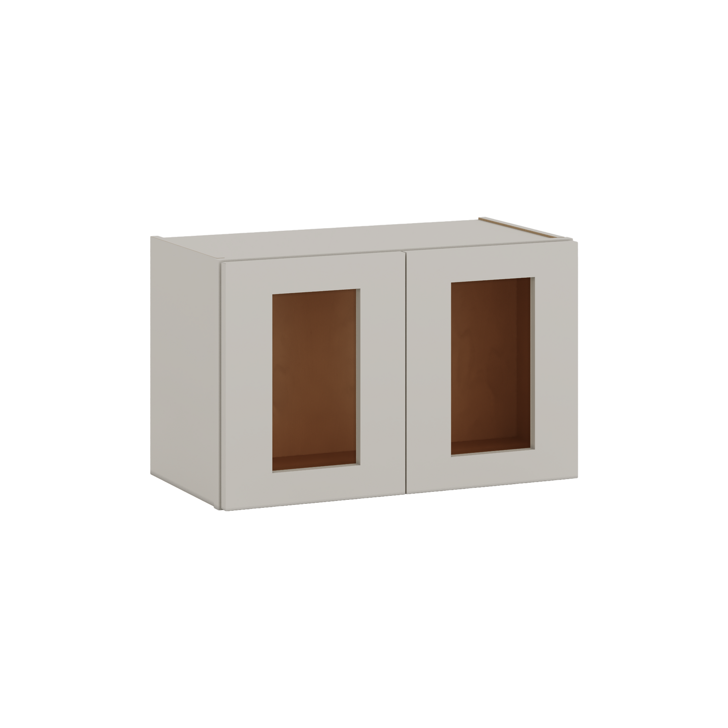 15" Tall 27LGDS Laguna Gray Double Shaker Stackable Glass Ready Wall Cabinet - Double Door 24", 27", 30", 33" & 36" Wide