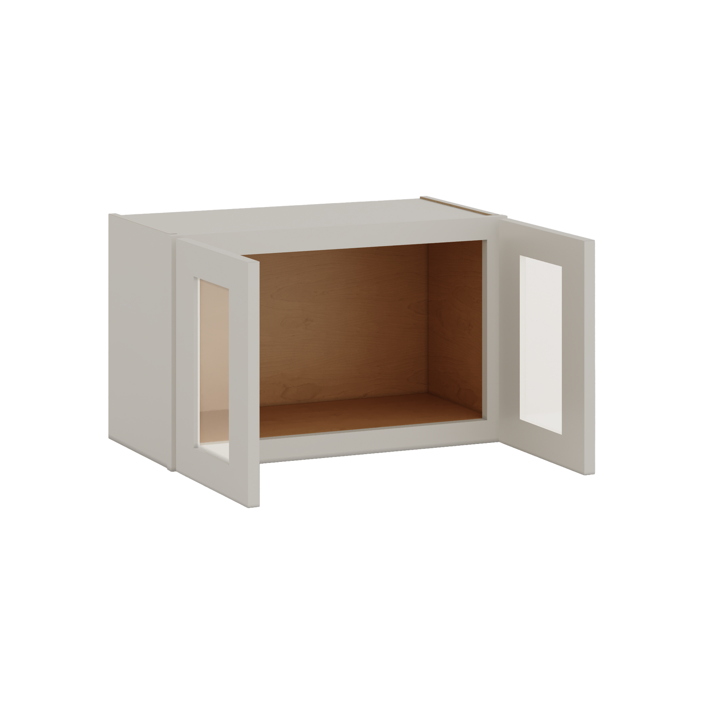 15" Tall 27LGDS Laguna Gray Double Shaker Stackable Glass Ready Wall Cabinet - Double Door 24", 27", 30", 33" & 36" Wide