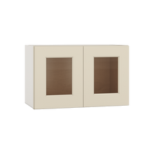 15" Tall Manhattan Cream Shaker Stackable Glass Ready Wall Cabinet - Double Door 24", 27", 30", 33" & 36" Wide