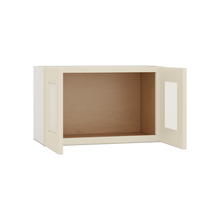 15" Tall Manhattan Cream Shaker Stackable Glass Ready Wall Cabinet - Double Door 24", 27", 30", 33" & 36" Wide