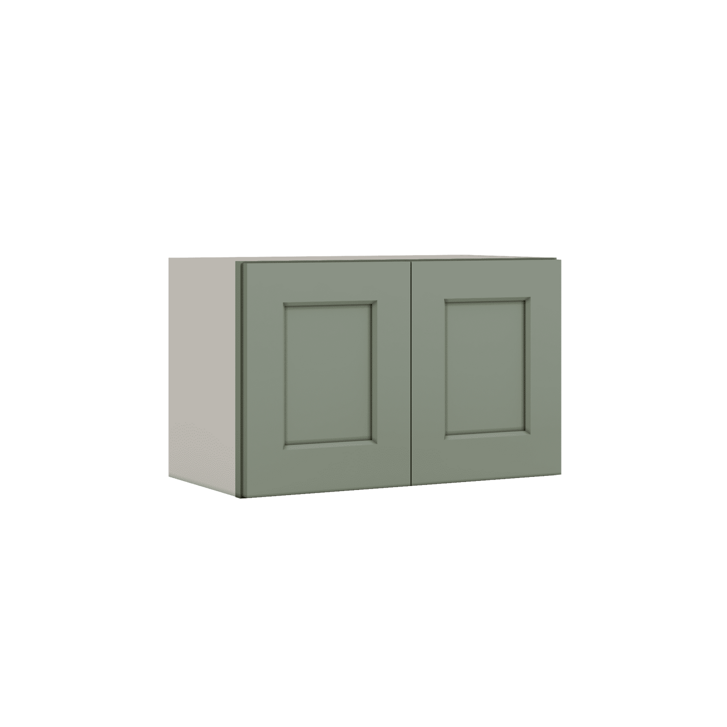 15" Tall Green Shaker Stackable Cabinet - Double Door 24", 27", 30", 33" & 36" Wide