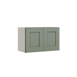 15" Tall Green Shaker Stackable Cabinet - Double Door 24", 27", 30", 33" & 36" Wide