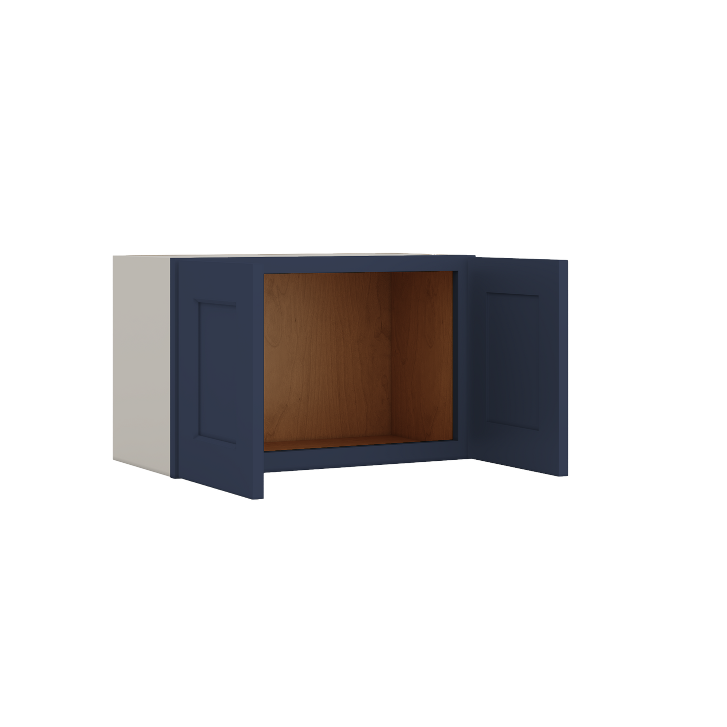 15" Tall NB29 Naval Blue Shaker Stackable Cabinet - Double Door 24", 27", 30", 33" & 36" Wide