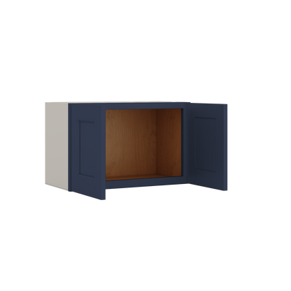 15" Tall NB29 Naval Blue Shaker Stackable Cabinet - Double Door 24", 27", 30", 33" & 36" Wide