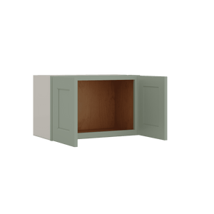 15" Tall Green Shaker Stackable Cabinet - Double Door 24", 27", 30", 33" & 36" Wide