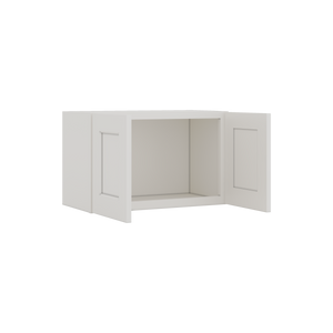 15" Tall 2WS White Shaker Stackable Cabinet - Double Door 24", 27", 30", 33" & 36" Wide