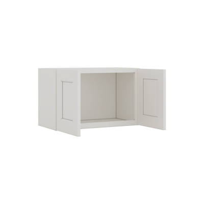 15" Tall 2WS White Shaker Stackable Cabinet - Double Door 24", 27", 30", 33" & 36" Wide