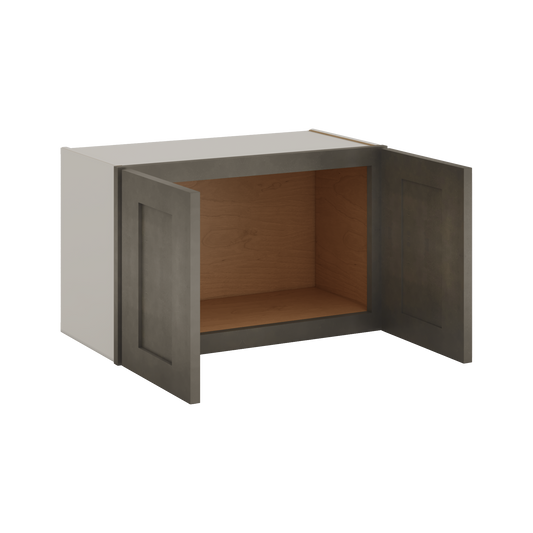 15" Tall Huntington Cinder Double Shaker Stackable Cabinet - Double Door 24", 27", 30", 33" & 36" Wide