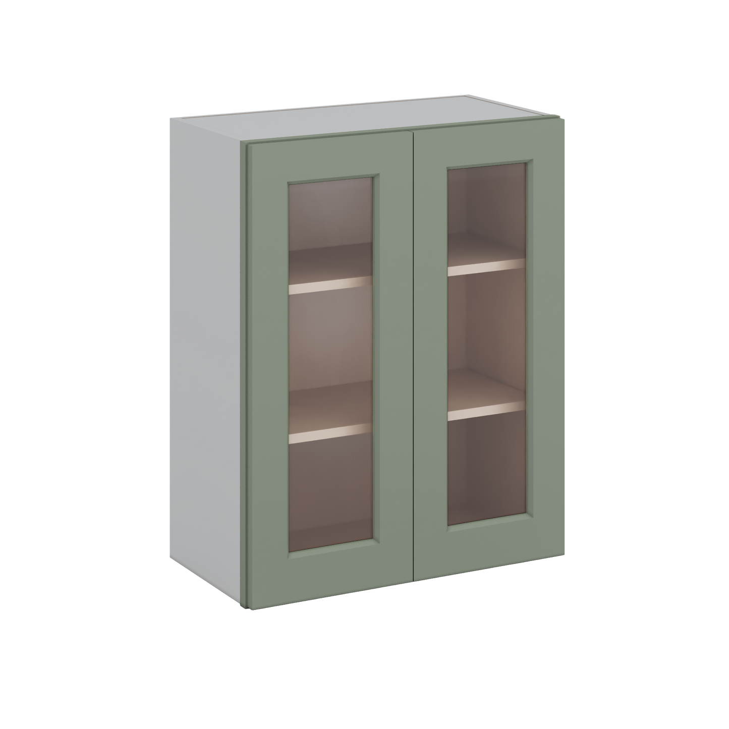 Sage Green 24 27 30 33 36 Wall Cabinet Glass Ready
