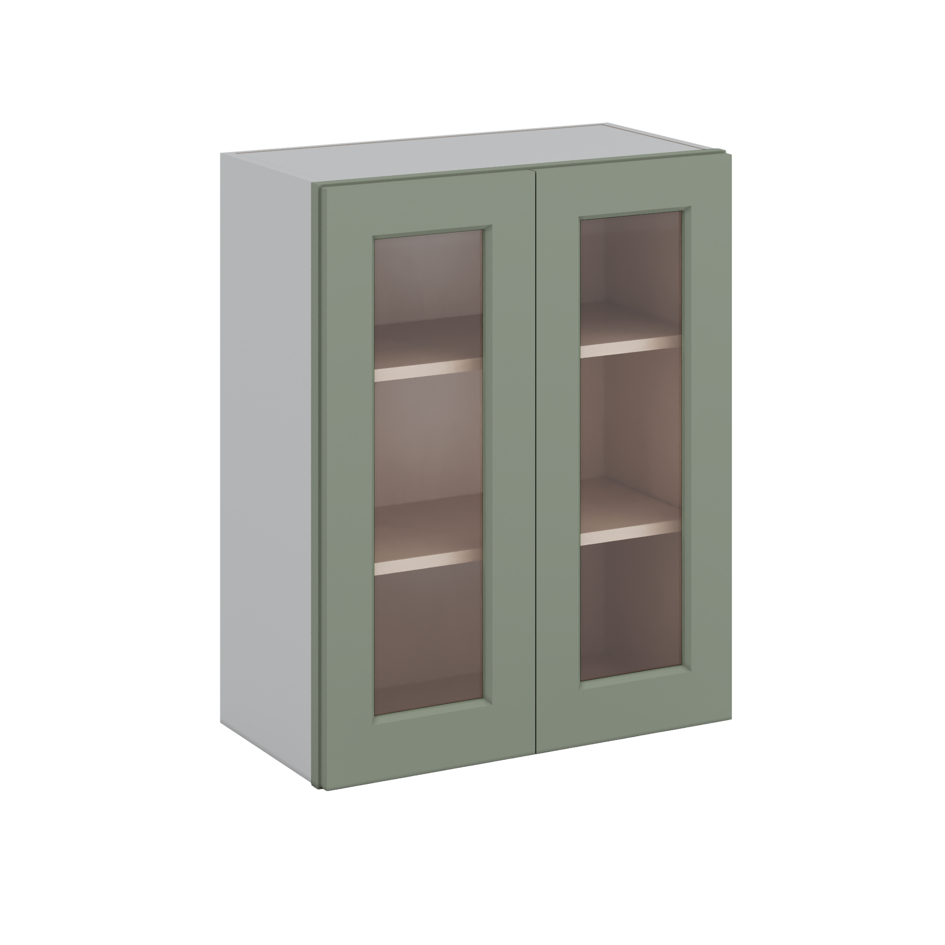 Sage Green 24 27 30 33 36 Wall Cabinet Glass Ready