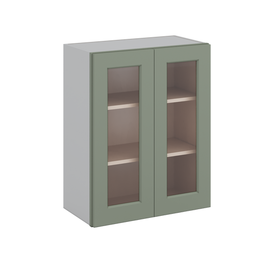 Sage Green 24 27 30 33 36 Wall Cabinet Glass Ready