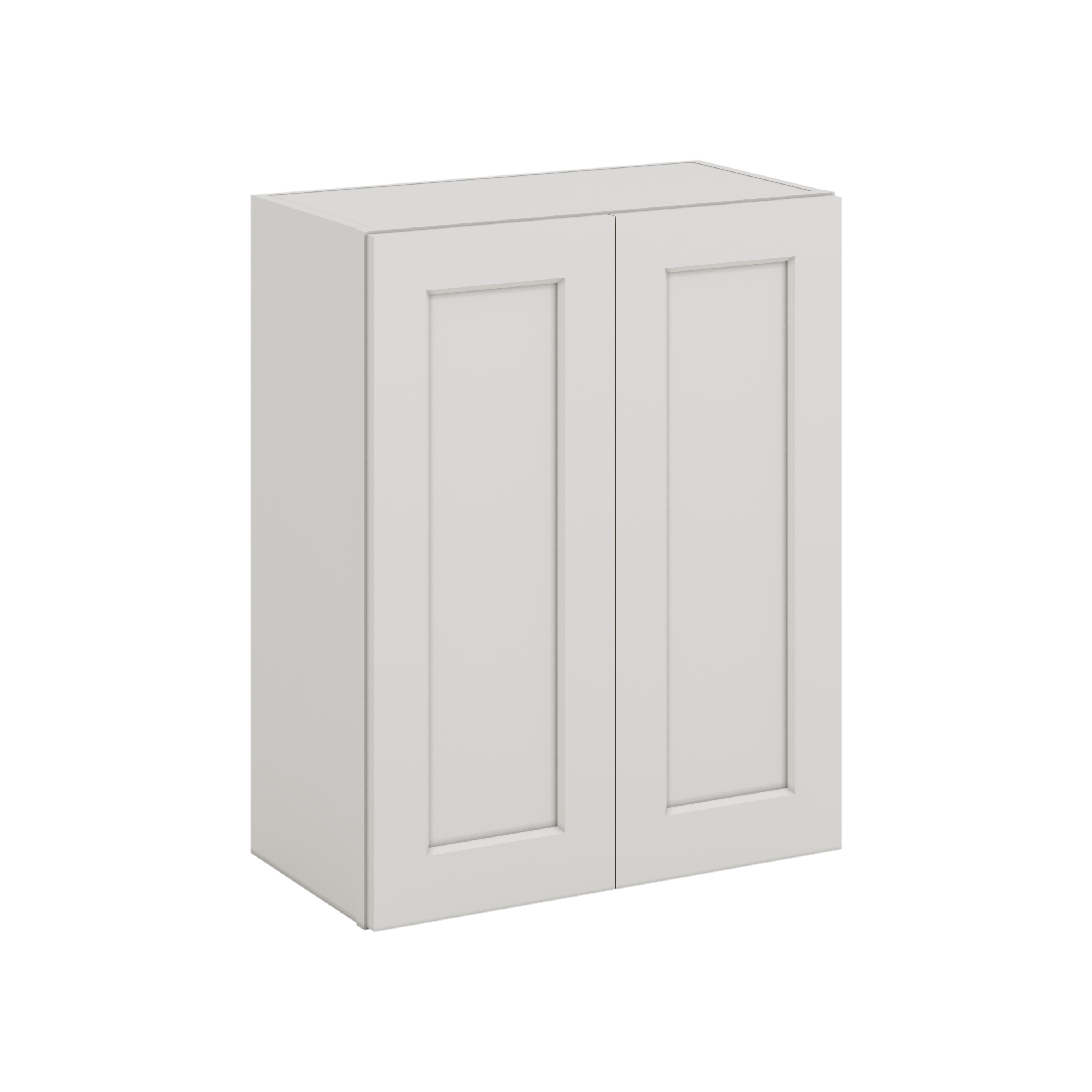 30" Tall ICE White Shaker 1-1/4" Overlay Wall Cabinet - Double Door 24", 27", 30", 33" & 36" Wide CWS/CWB