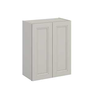 30" Tall Dove Gray Double Shaker Wall Cabinet - Double Door 24", 27", 30", 33" & 36" Wide