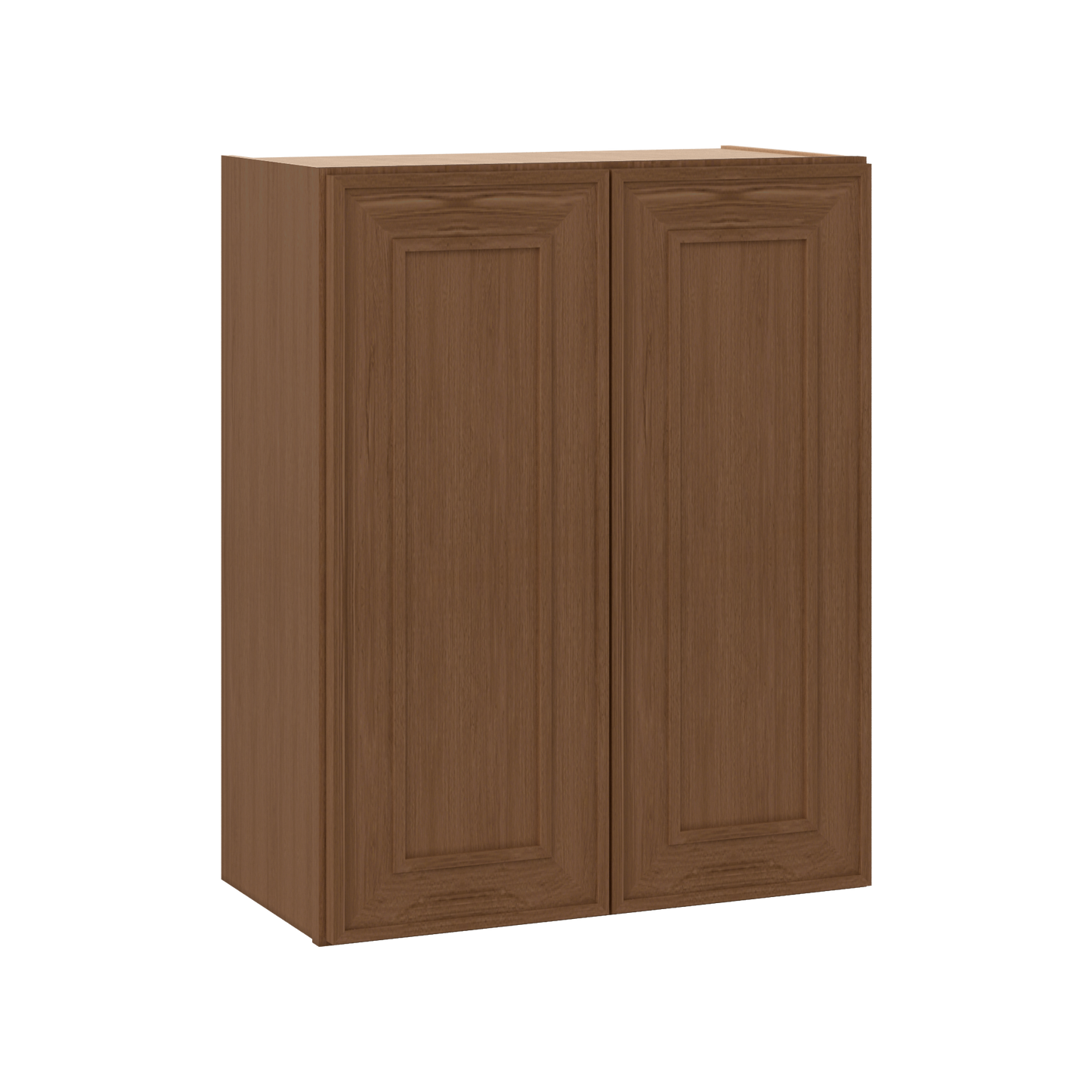 30" Tall Double Door 24", 27", 30", 33" & 36" Elegant Craftsman Mocha Shaker 1-1/4" Overlay Wall Cabinet