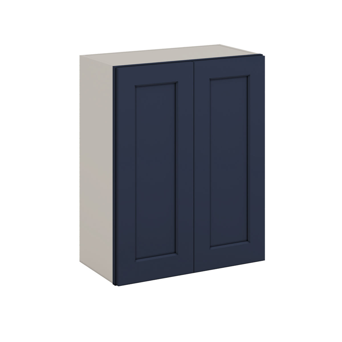 30" Tall NB29- Naval Blue Shaker 1-1/4" Overlay Wall Cabinet - Double Door 24", 27", 30", 33" & 36" 42" Wide