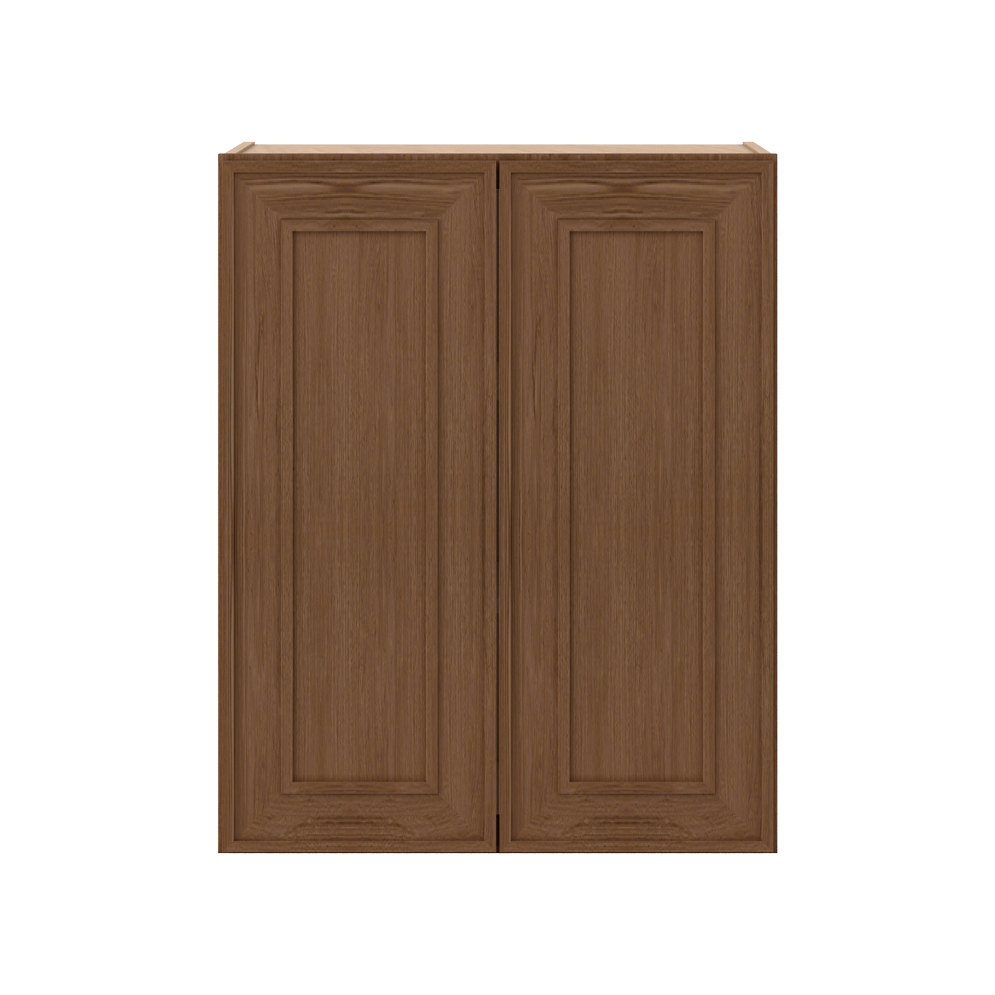 30" Tall Double Door 24", 27", 30", 33" & 36" Elegant Craftsman Mocha Shaker 1-1/4" Overlay Wall Cabinet