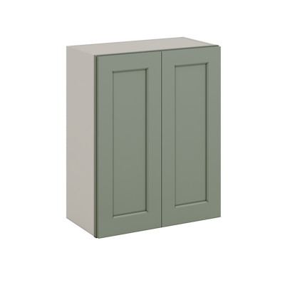 30" Tall 24", 27", 30", 33" & 36" Wide 14SG Sage Green Shaker 1-1/4" Overlay Wall Cabinet - Double Door
